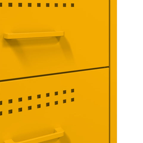 vidaXL Bedside Cabinets 2 pcs Mustard Yellow 36x39x68 cm Steel