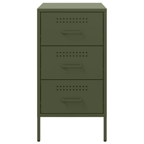vidaXL Bedside Cabinet Olive Green 36x39x68 cm Steel