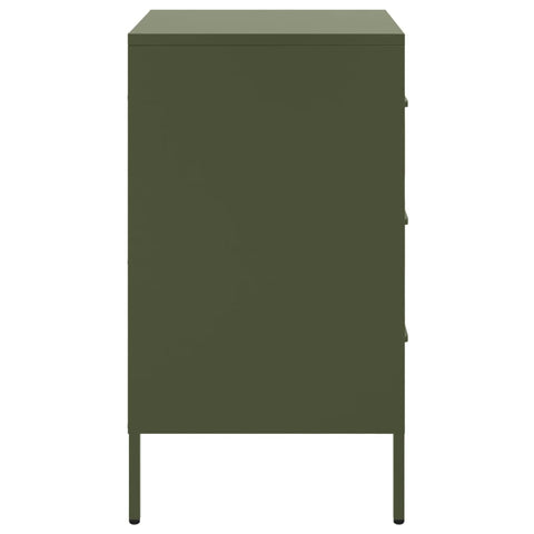 vidaXL Bedside Cabinet Olive Green 36x39x68 cm Steel