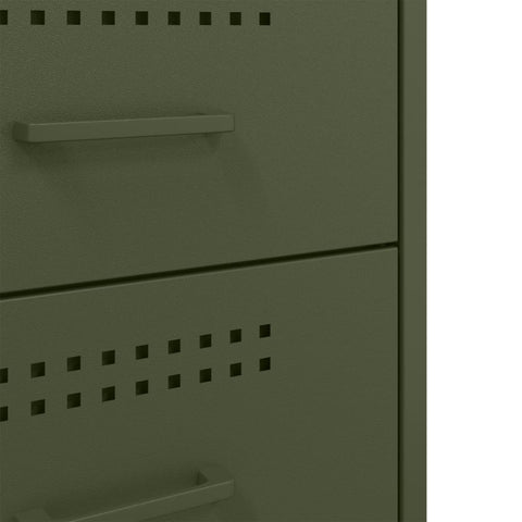 vidaXL Bedside Cabinet Olive Green 36x39x68 cm Steel