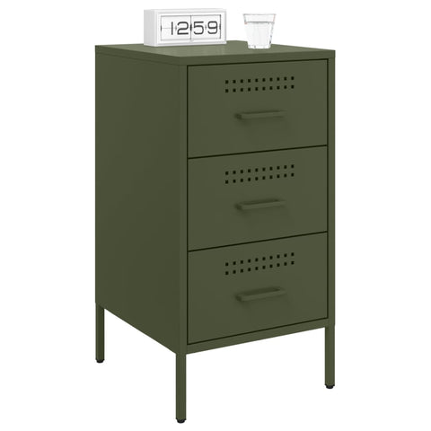 vidaXL Bedside Cabinets 2 pcs Olive Green 36x39x68 cm Steel