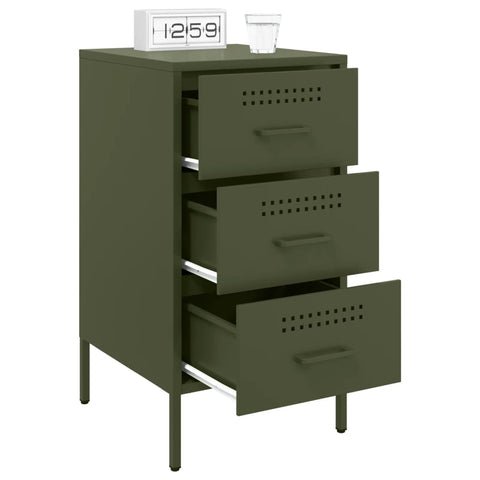 vidaXL Bedside Cabinets 2 pcs Olive Green 36x39x68 cm Steel