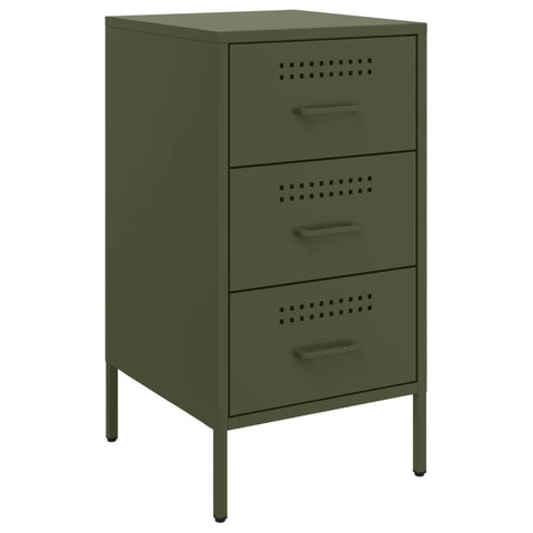 vidaXL Bedside Cabinets 2 pcs Olive Green 36x39x68 cm Steel