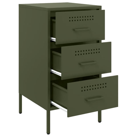 vidaXL Bedside Cabinets 2 pcs Olive Green 36x39x68 cm Steel