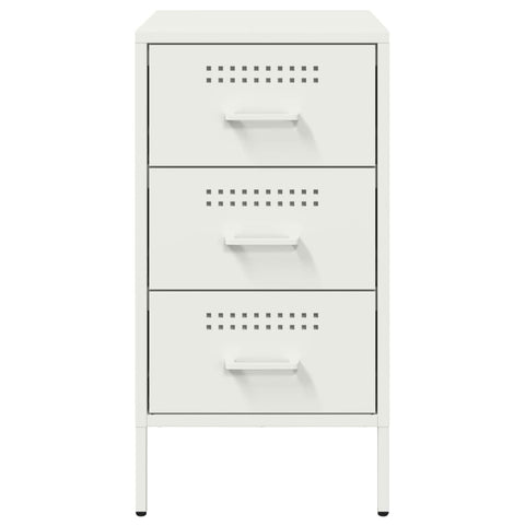 vidaXL Bedside Cabinet White 36x39x68 cm Steel