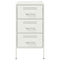 vidaXL Bedside Cabinet White 36x39x68 cm Steel
