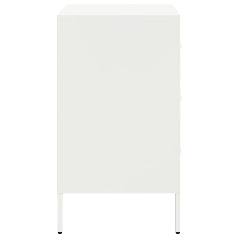 vidaXL Bedside Cabinet White 36x39x68 cm Steel