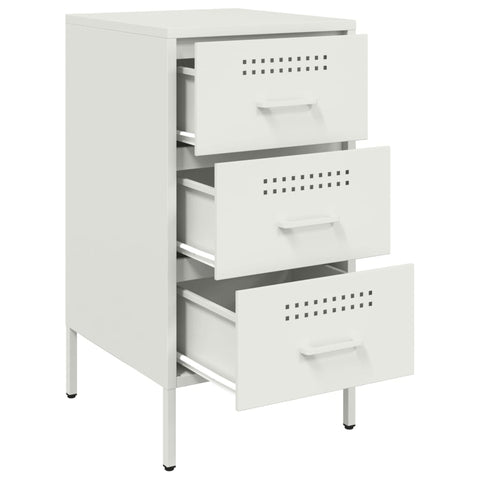 vidaXL Bedside Cabinet White 36x39x68 cm Steel