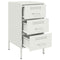 vidaXL Bedside Cabinet White 36x39x68 cm Steel
