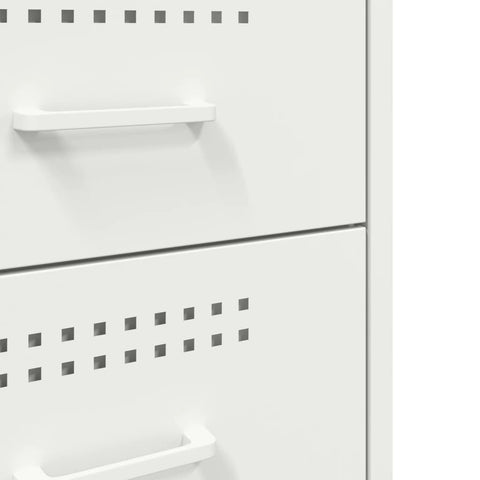 vidaXL Bedside Cabinet White 36x39x68 cm Steel