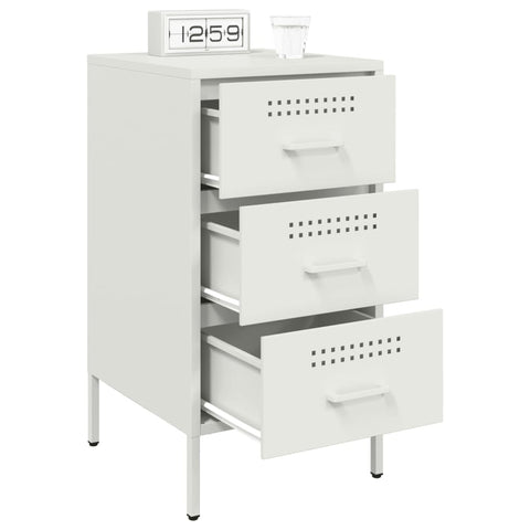 vidaXL Bedside Cabinets 2 pcs White 36x39x68 cm Steel