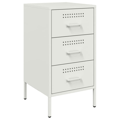 vidaXL Bedside Cabinets 2 pcs White 36x39x68 cm Steel