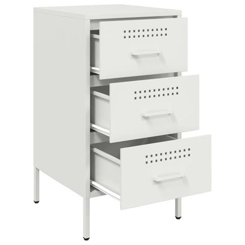 vidaXL Bedside Cabinets 2 pcs White 36x39x68 cm Steel