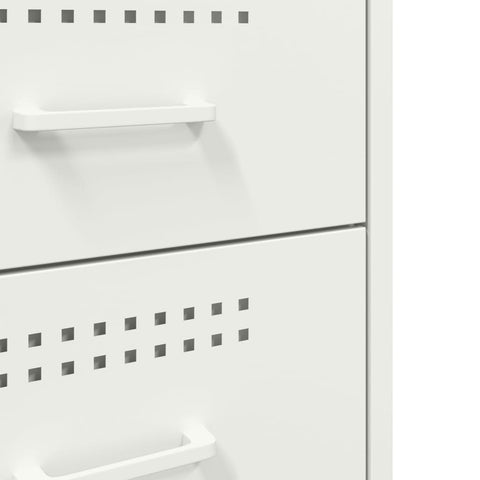vidaXL Bedside Cabinets 2 pcs White 36x39x68 cm Steel