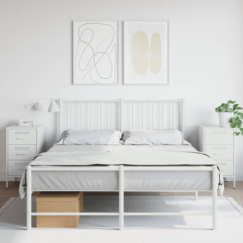 vidaXL Bedside Cabinets 2 pcs White 36x39x68 cm Steel