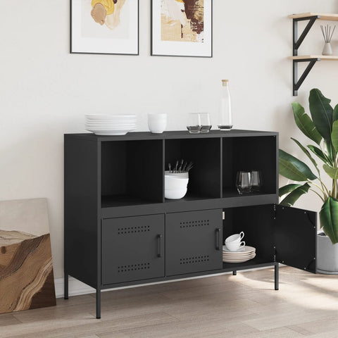vidaXL Sideboard Black 100.5x39x79 cm Steel
