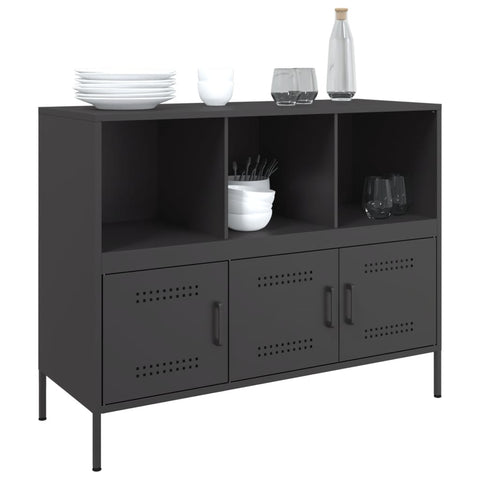 vidaXL Sideboard Black 100.5x39x79 cm Steel