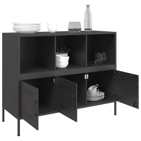 vidaXL Sideboard Black 100.5x39x79 cm Steel