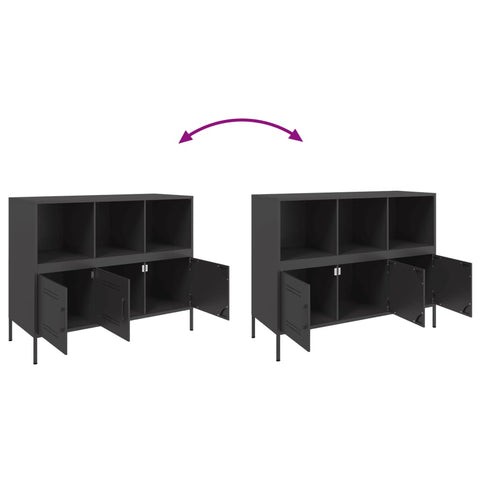 vidaXL Sideboard Black 100.5x39x79 cm Steel