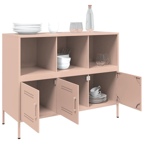 vidaXL Sideboard Pink 100.5x39x79 cm Steel