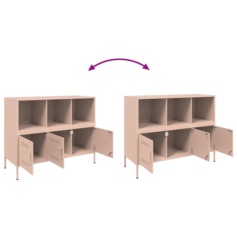 vidaXL Sideboard Pink 100.5x39x79 cm Steel