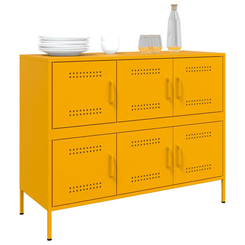 vidaXL Sideboard Mustard Yellow 100.5x39x79 cm Steel