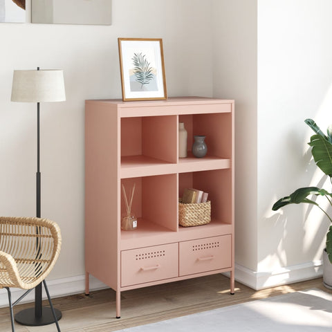 vidaXL Highboard Pink 68x39x101.5 cm Steel