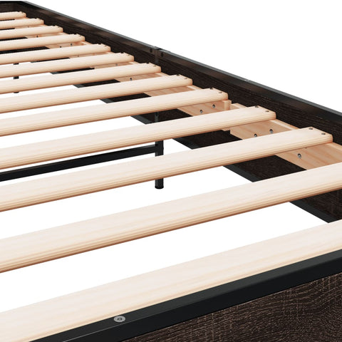 vidaXL Bed Frame without Mattress Brown Oak 90x200 cm