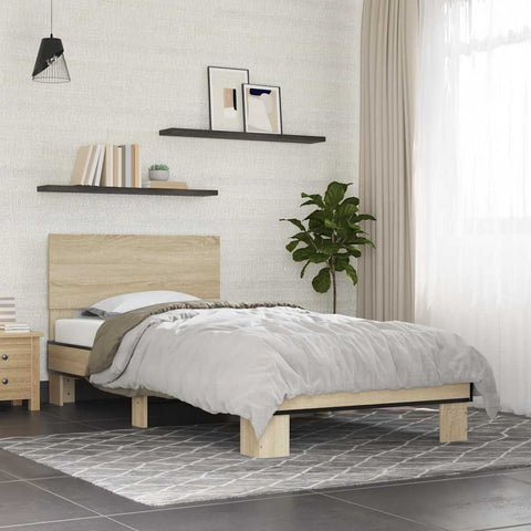 vidaXL Bed Frame without Mattress Sonoma Oak 100x200 cm