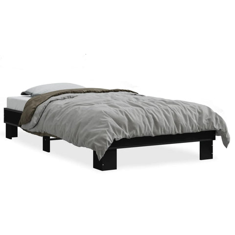 vidaXL Bed Frame without Mattress Black 100x200 cm