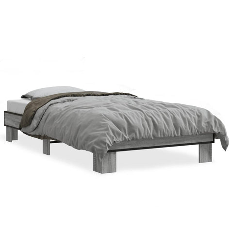 vidaXL Bed Frame without Mattress Grey Sonoma 90x190 cm Single