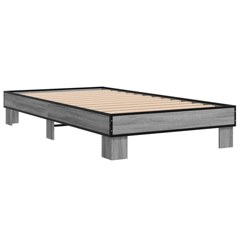 vidaXL Bed Frame without Mattress Grey Sonoma 90x190 cm Single