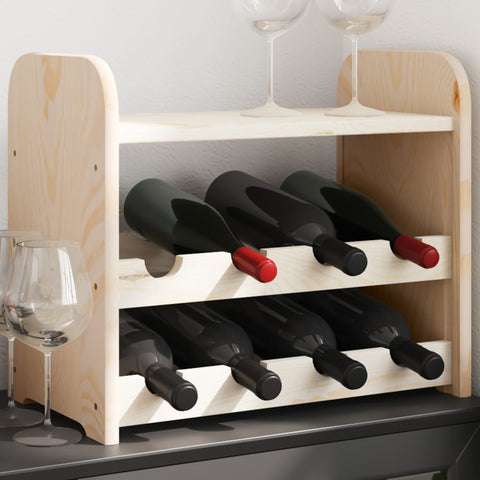 vidaXL Wine Rack with Top Board 43x25x37 cm Solid Wood Pine
