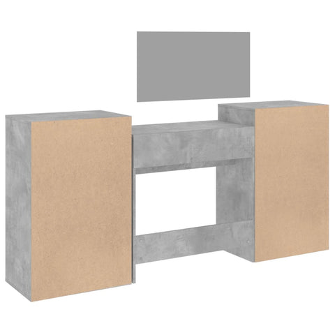 vidaXL 4 Piece Dressing Table Set Concrete Grey Engineered Wood