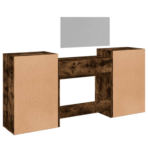 vidaXL 4 Piece Dressing Table Set Smoked Oak Engineered Wood