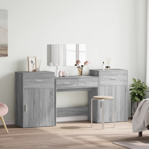 vidaXL 4 Piece Dressing Table Set Grey Sonoma Engineered Wood