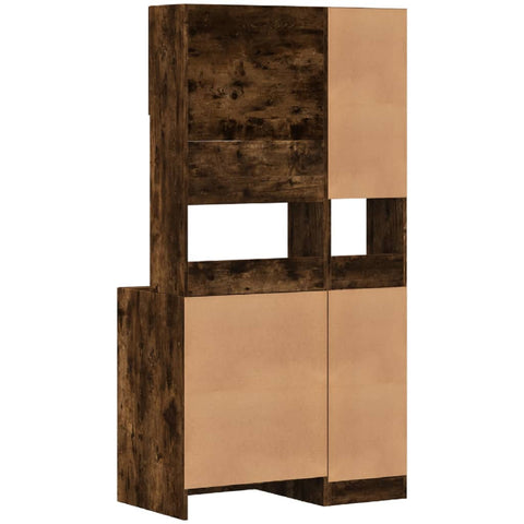 vidaXL Kitchen Cabinet Smoked Oak 95x50x180 cm Engineered Wood