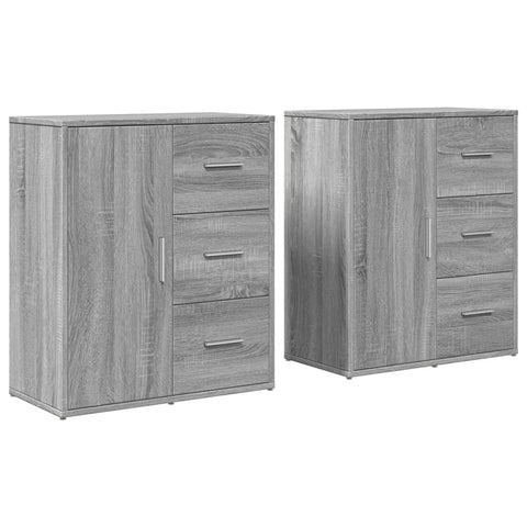 vidaXL Sideboards 2 pcs Grey Sonoma 60x31x70 cm Engineered Wood