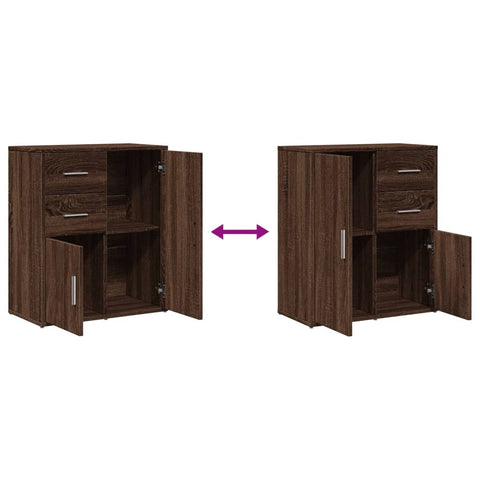 vidaXL Sideboards 2 pcs Brown Oak 60x31x70 cm Engineered Wood
