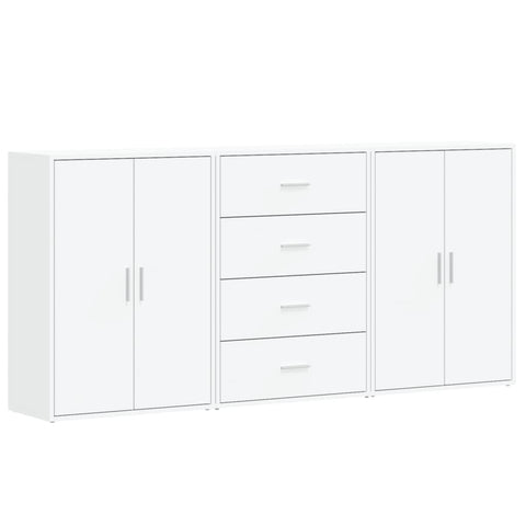 vidaXL Sideboards 3 pcs White 60x31x84 cm Engineered Wood