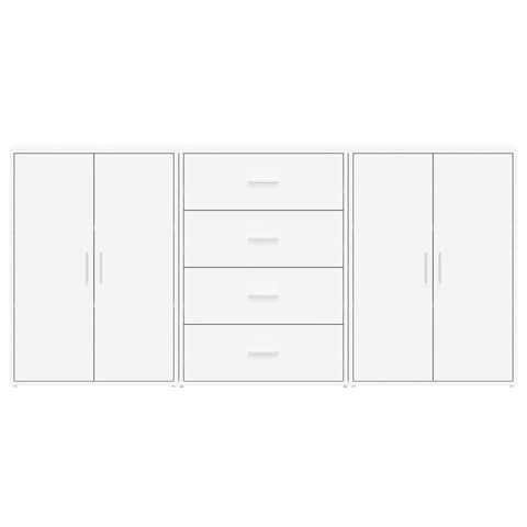 vidaXL Sideboards 3 pcs White 60x31x84 cm Engineered Wood