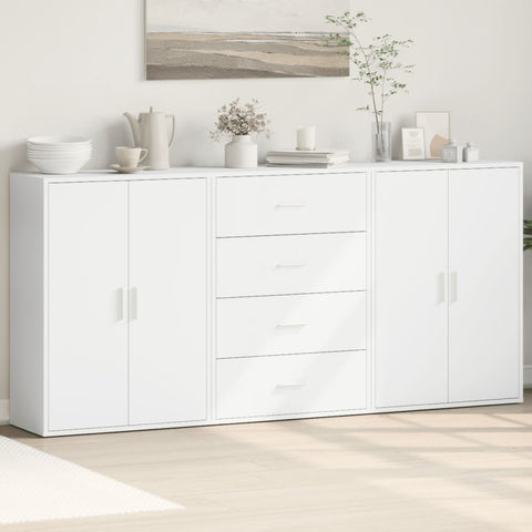 vidaXL Sideboards 3 pcs White 60x31x84 cm Engineered Wood