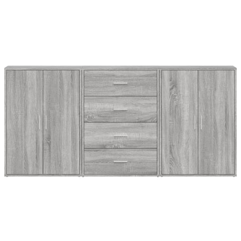 vidaXL Sideboards 3 pcs Grey Sonoma 60x31x84 cm Engineered Wood