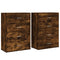 vidaXL Sideboards 2 pcs Smoked Oak 60x31x84 cm Engineered Wood