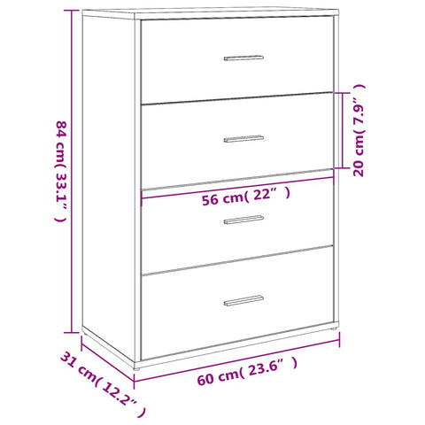 vidaXL Sideboards 2 pcs Brown Oak 60x31x84 cm Engineered Wood