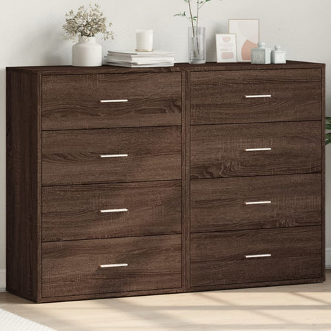 vidaXL Sideboards 2 pcs Brown Oak 60x31x84 cm Engineered Wood