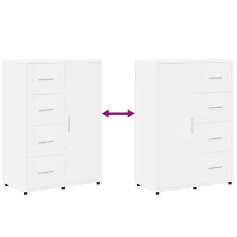 vidaXL Sideboards 2 pcs White 60x31x84 cm Engineered Wood