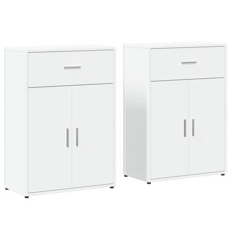 vidaXL Sideboards 2 pcs White 60x30x84 cm Engineered Wood