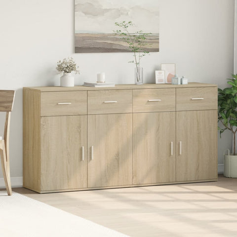 vidaXL Sideboards 2 pcs Sonoma Oak 79x38x80 cm Engineered Wood