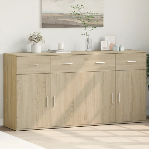 vidaXL Sideboards 2 pcs Sonoma Oak 79x38x80 cm Engineered Wood